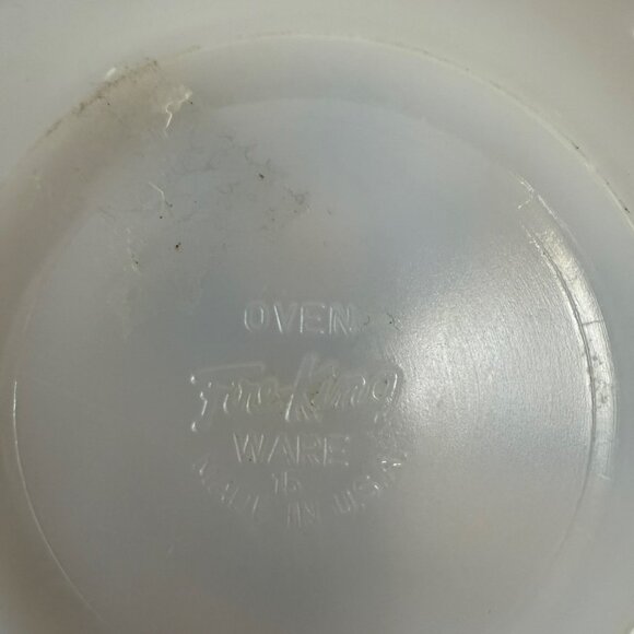 Fire King Forget Me Not Milk Glass‎ Bowl Vintage Blue Floral Pattern Mixing Bowl - Picture 6 of 6